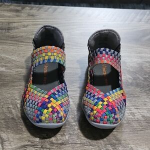 New Bernie Mev. Multi Color Mary Jane Shoes with Artistic Woven Design 6